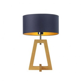 Drewniana lampka CLIO na stolik nocny GOLD
