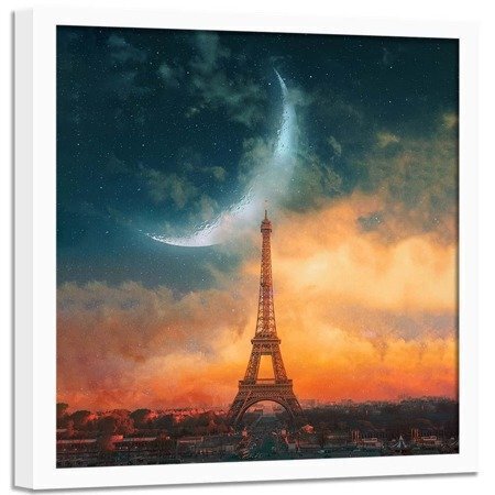 Plakat na ścianę w ramie, Księżyc nad Paryżem